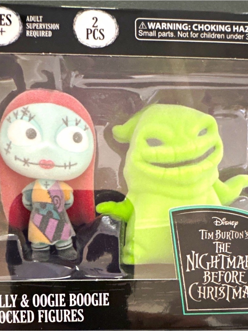 Disney Nightmare Before Christmas Sally & Oogie Boogie Flocked Figures 2 pcs